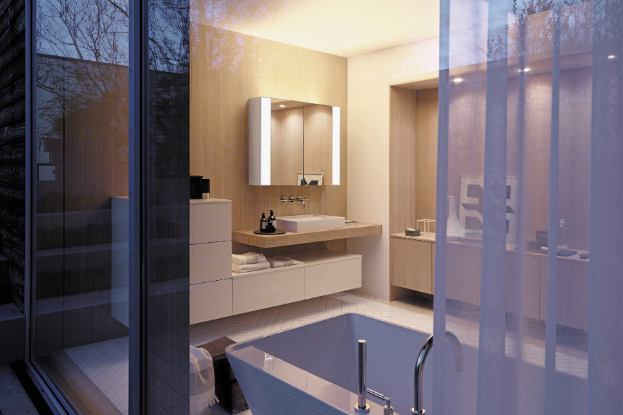 smarte Beleuchtung im Bad mit dem Spiegelschrank rl40 von burgbad