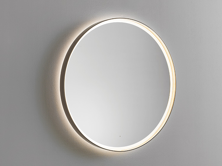 Round illuminated mirrors